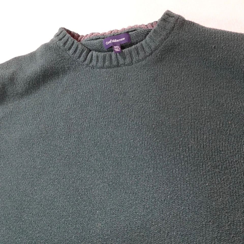 Suéter masculino St Johns Bay 2XL XXL verde pescador malha grossa vovô pulôver - Imagem 3 de 4