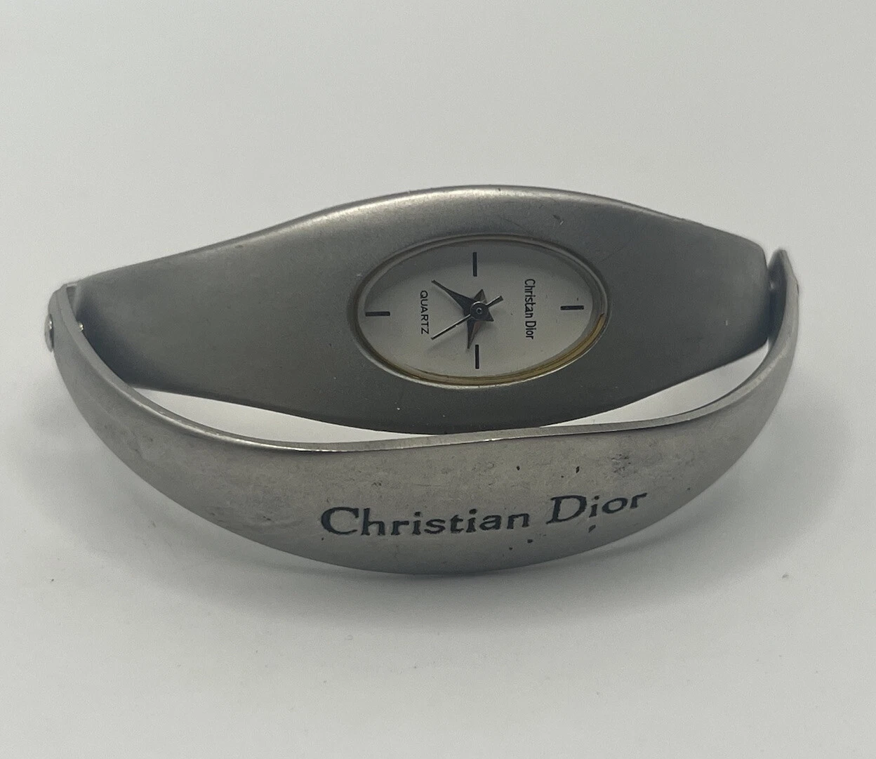 Rare montre bracelet vintage CHRISTIAN DIOR pour femme bracelet suisse en acier mat 6”