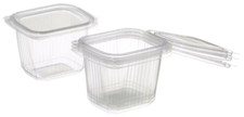 Becher Feinkostbecher eckig klar fixer Deckel 500ml Rechteckbecher PP