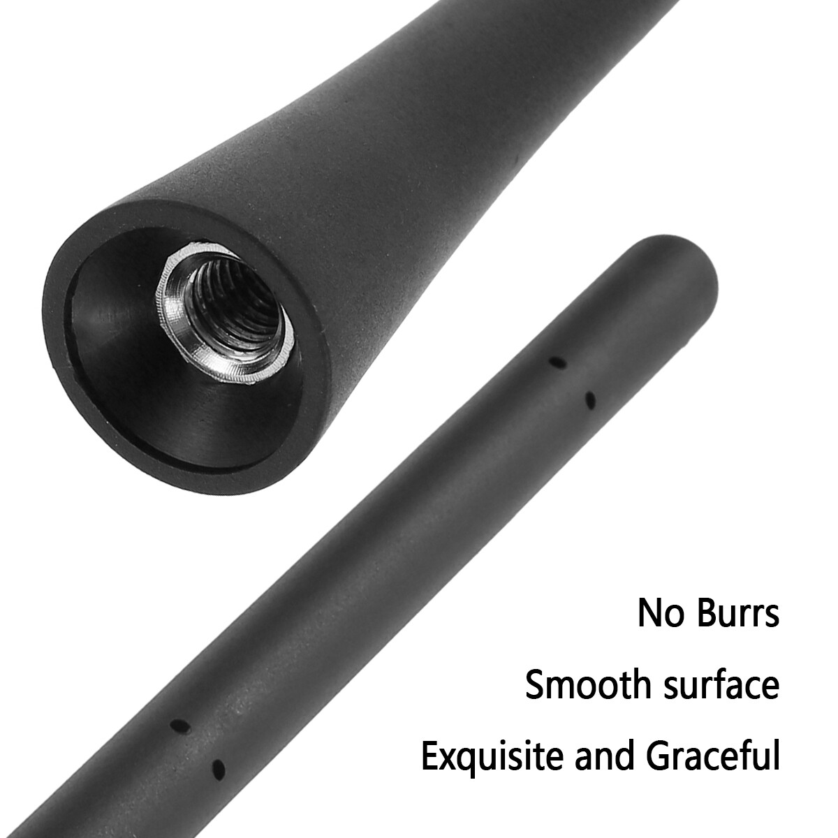 Short Car Radio Antenna 7.28'' Aerial Universal Adapter Screws M4 M5 M6