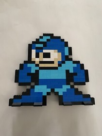 Custom NES Mega Man Pixel Art Sculpture