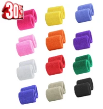 Unisex Colorful Cotton Wrist Sweatband for Tennis Sports Basketball Gym, Running