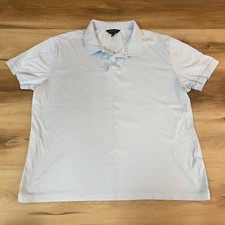 Banana Republic Polo Shirt Mens Large Luxe Touch Light Blue Cotton Short Sleeve