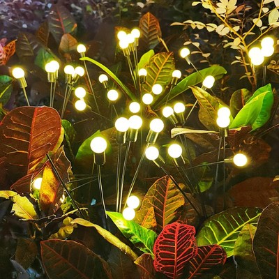 8 LED Solar Firefly Light Garden Waterproof Swaying Lamp Outdoor Landscape Decor