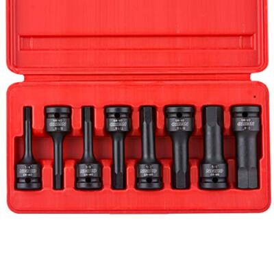 NEIKO 01137B 1/2-Inch-Drive Allen Socket Set 3in Length 1/2-Inch Impact 8-Piece