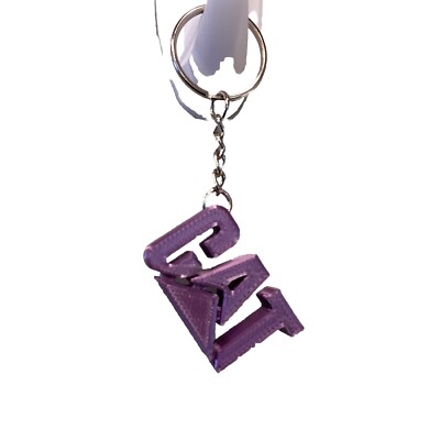 CAT Logo Purple 3D Printed Keychain