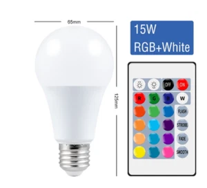 RGB Smart Bulb Super bright 15W E27 with Remote Control + Dimmable Night Light