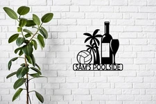 Personalized Swimming Pool Sign Personalized Bar Metal Wall Art Pool Bar Decor
