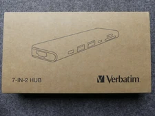Verbatim 7-in-2 USB-C Data Hub MacBook/Laptop Adapter USB-A/SD Card/MicroSD/HDMI