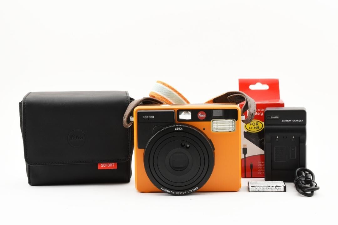 Leica Sofort Orange Instant Film Camera with Camera Case Leica Sofort Orange Instant Film Camera with Camera Case