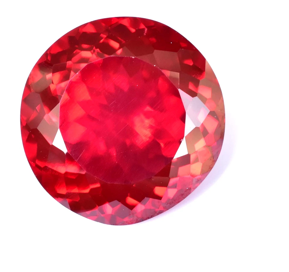 Natural MOZAMBIQUE Blood Red Ruby 39.30 CT Certified Round Cut Loose Gemstone - Image 2 of 4