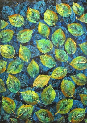 Original acrylic painting Botanical Leaf wall decor direct from artist studio