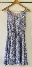Liberty X Uniqlo Women’s Blue Betsy Floral Sleeveless Jersey Bra Dress S UK 10