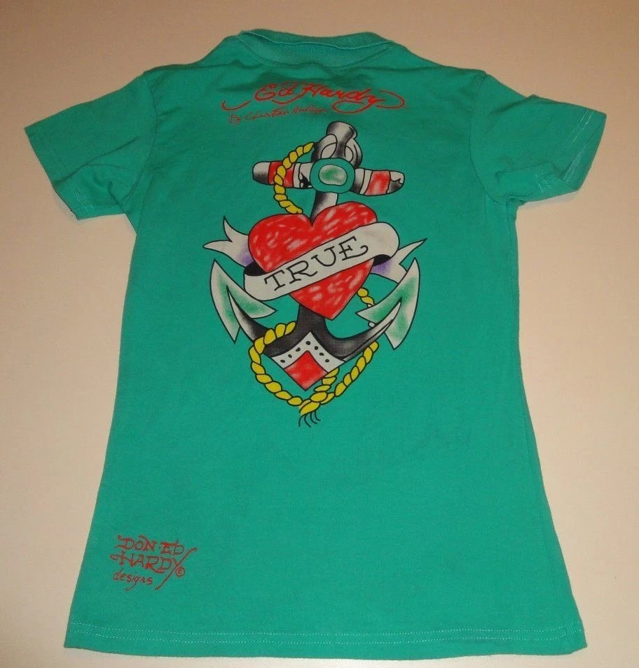 Girls Pre-Owned Size XL Short Sleeve Ed Hardy Polo Shirt In Excellent Condition - Image 4 of 4