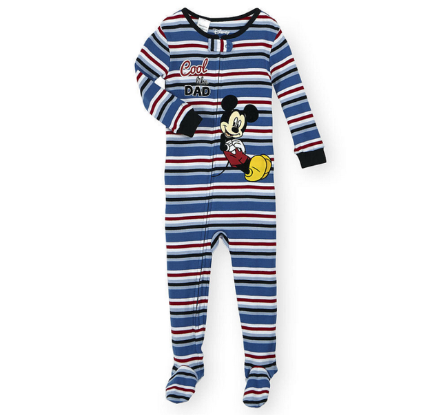 Disney Mickey Mouse 12 Months Baby Boy Cotton Footed Pajamas PJs One