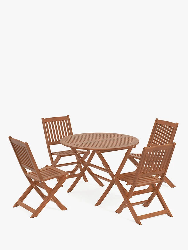 John Lewis ANYDAY FSC Eucalyptus 4 Seat Folding Garden Dining Set