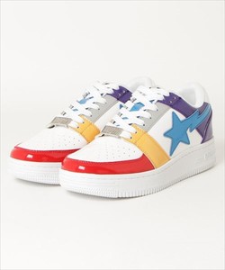 a bathing ape bapesta low crazy white