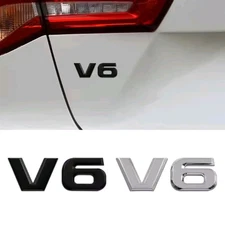 Car V6 Engine Logo 3D Metal Adhesive Emblem Badge Trunk Fender Decal Sticker