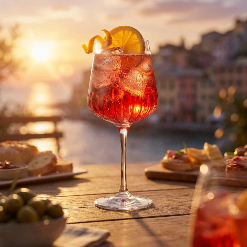 Campari Gläser 6er Set Milano Weinglas Relief Spritz Aperitif 0,49l Stielglas - Bild 3 von 4