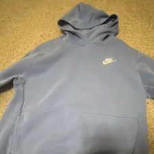 Nike Boys Light Blue Pullover Hoodie Long Sleeve Logo