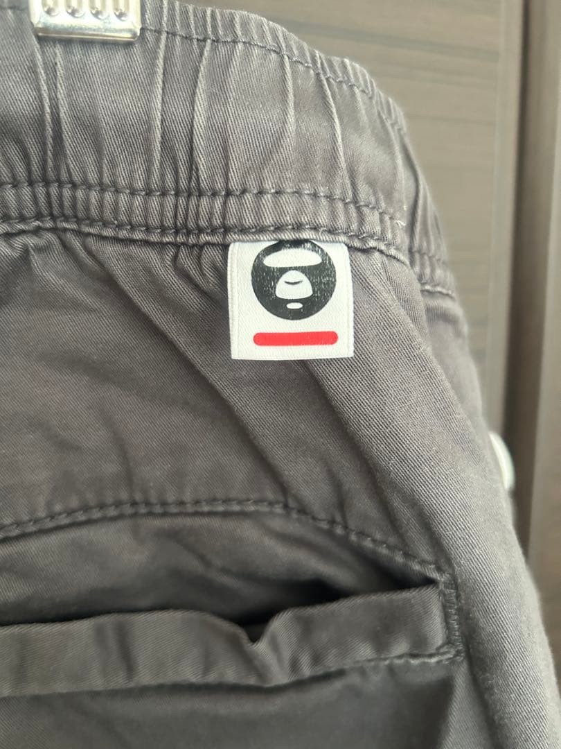 Aape A BATHING APE Cotton Jogger Pants Gray Elastic Waistband M BA0226175 thumbnail 10