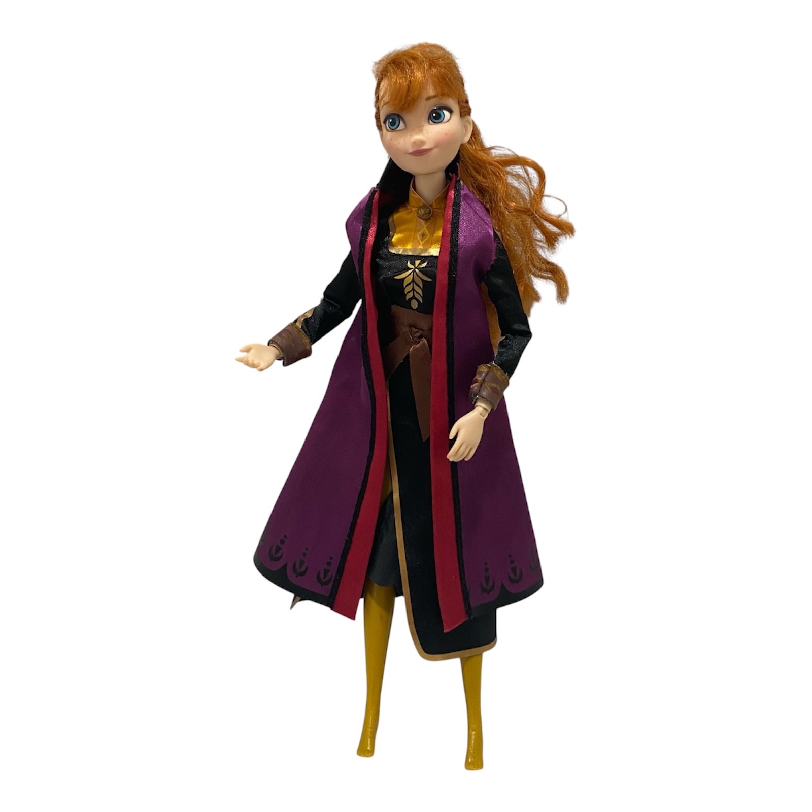 Disney Frozen 2 Anna Fashion Doll 11.5&rdquo; Red Hair Purple Ou