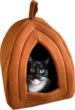 Cat House - Indoor Cat Bed with Removable Foam Cushion - Pet Tent for Kittens, R