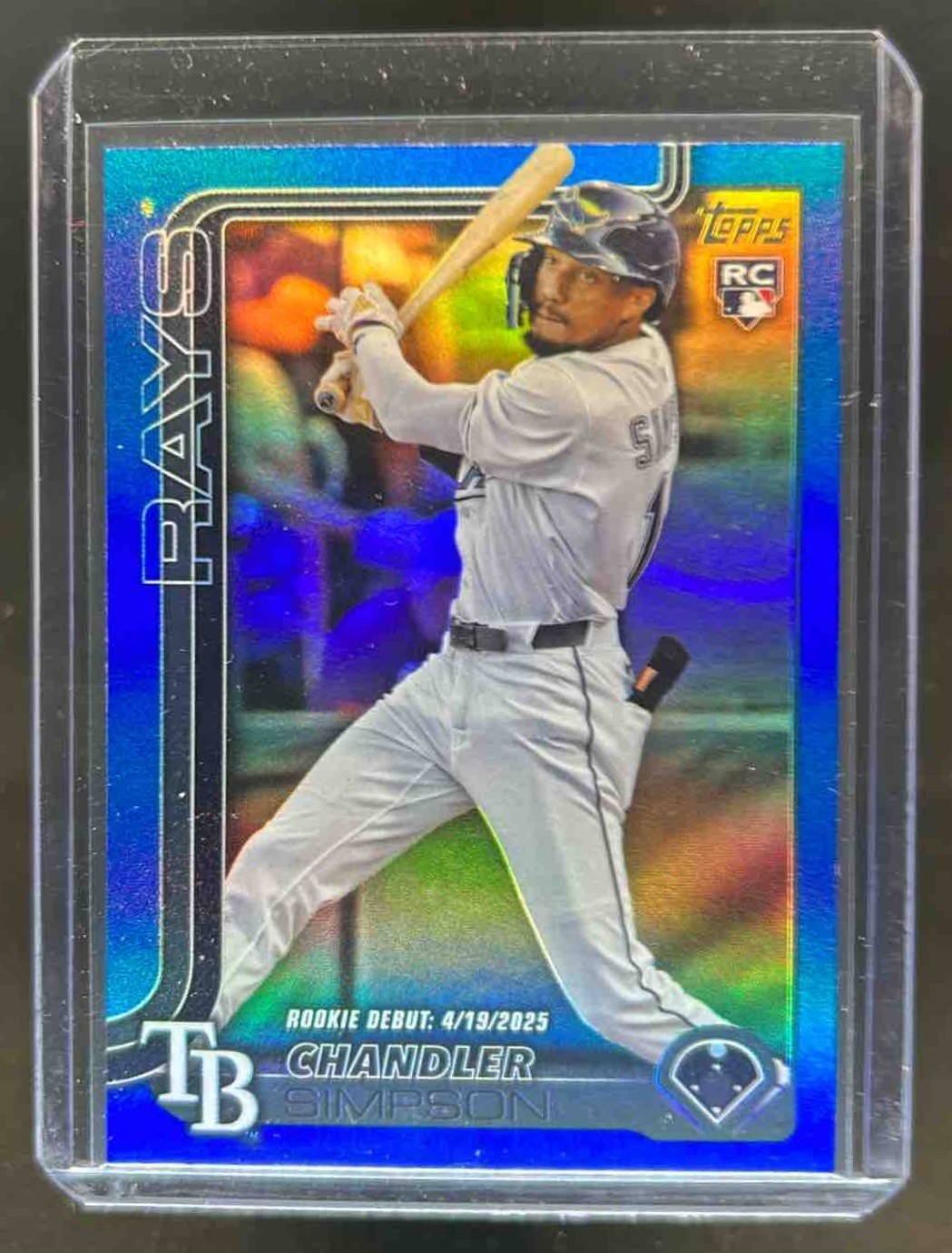 2025 Topps Update Chandler Simpson RC Blue Rainbow Foil Rookie Debut #44/150