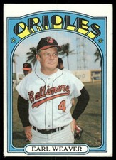 1972 Topps #323 Earl Weaver MG - GOOD