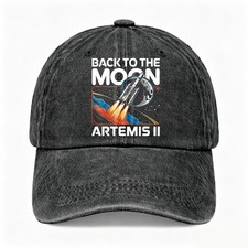 Unisex Artemis II Mission Moon Landing Space Lover Casual Vintage Washed Dad Hat