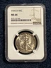 1935 D WALKING LIBERTY HALF NGC MS 64 BEAUTIFUL GOLDEN TONING
