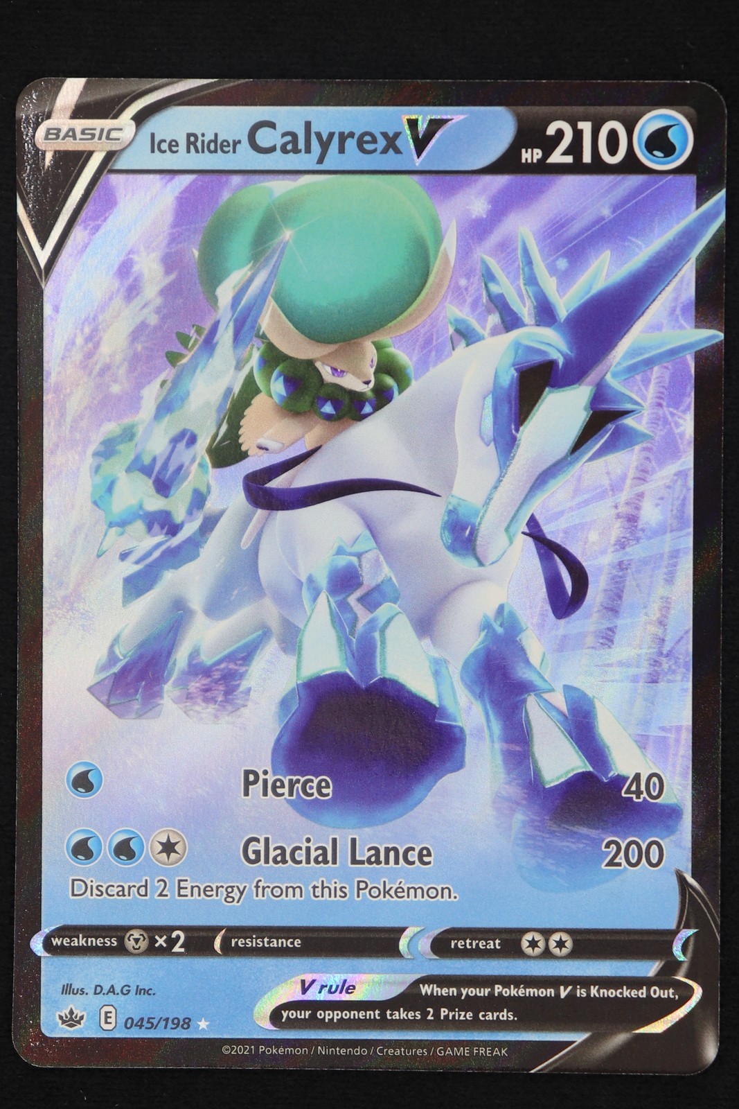Ice Rider Calyrex V - 45 - Chilling Reign - Pokemon Card - Near Mint