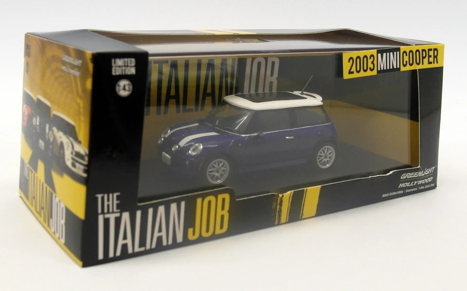 Greenlight escala 1/43 diecast 86546 trabajo italiano 2003 Mini Cooper azul Foto 4 de 4