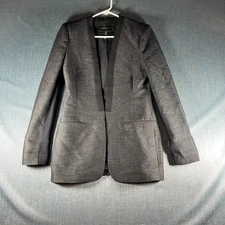 BCBGMAXAZRIA Women's Blazer Size XS Black Open Front Long Sleeve Fitted Jacket