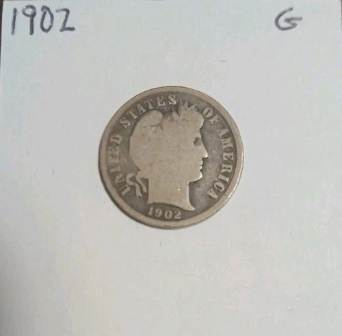 1902 Barber Dime - Good 90% Silver - Free Shipping