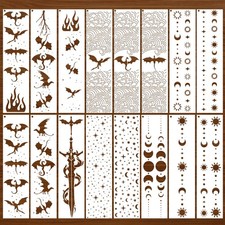 Flying Dragon Stencils for Painting, 16 Pcs Fantasy Reusable Book Edge Stenci...