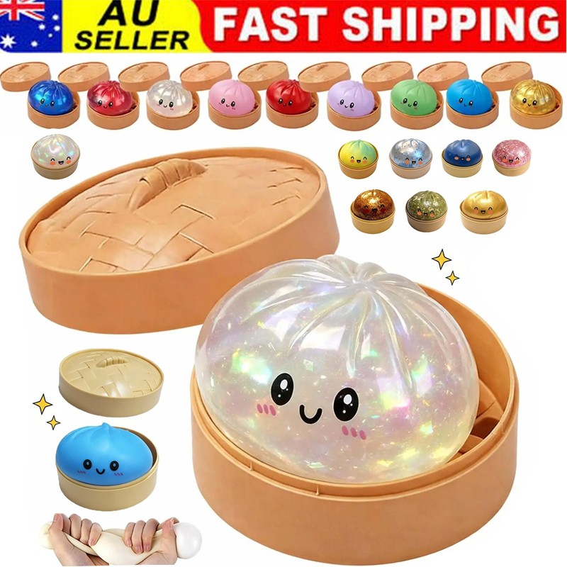 Rare Glitter Dumpling Squishies Toy Mystery Blind Box Bao Bun Stress Relief Toy