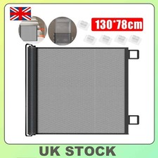 130*78cm Pure Black No-Drill Retractable Pet Fence, Suitable for Babies & Pets