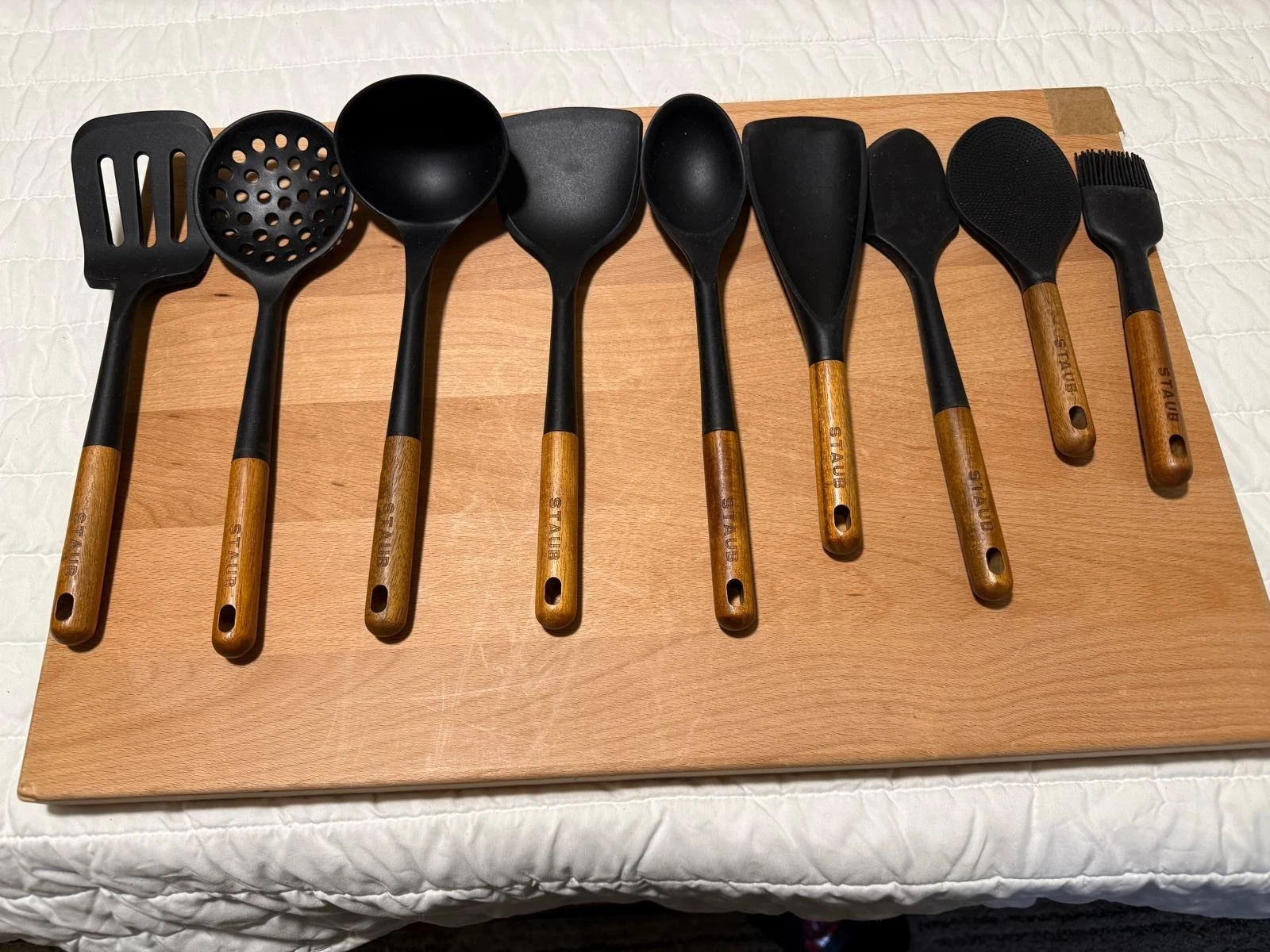 STAUB Silicone with Wood Handle 9-pc Cooking Utensil Set