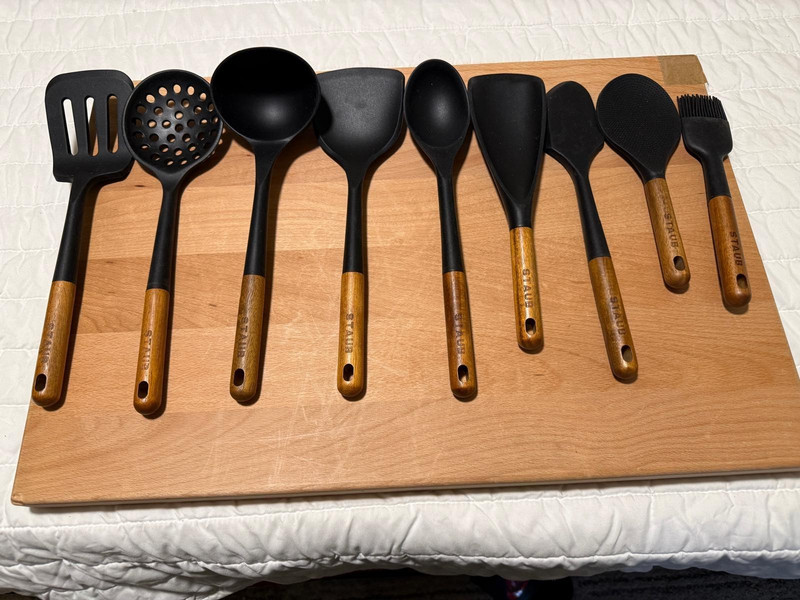 STAUB Silicone with Wood Handle 9-pc Cooking Utensil Set
