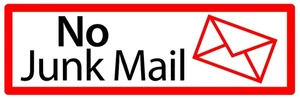NO JUNK MAIL Self Adhesive Vinyl Sticker 120mm x 34mm