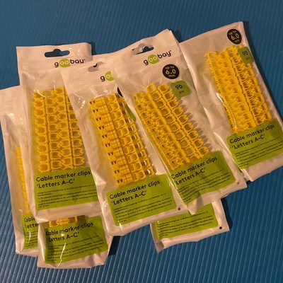 10x cable marker clips letters A-C 3x30pcs for 6.00mm cable Goobay 72518