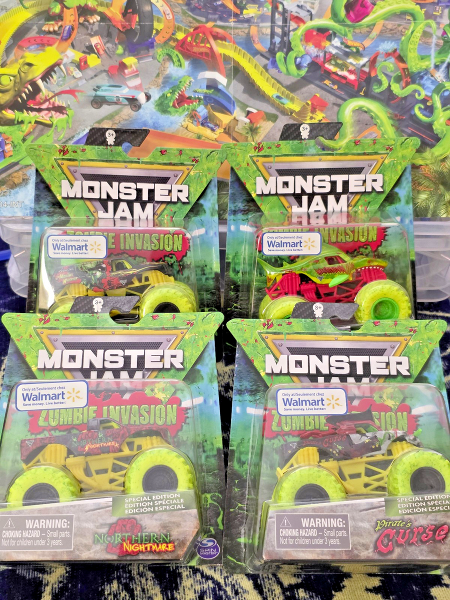 Monster Jam ZOMBIE INVASION Megalodon Mohawk Nightmare Pirate Rare