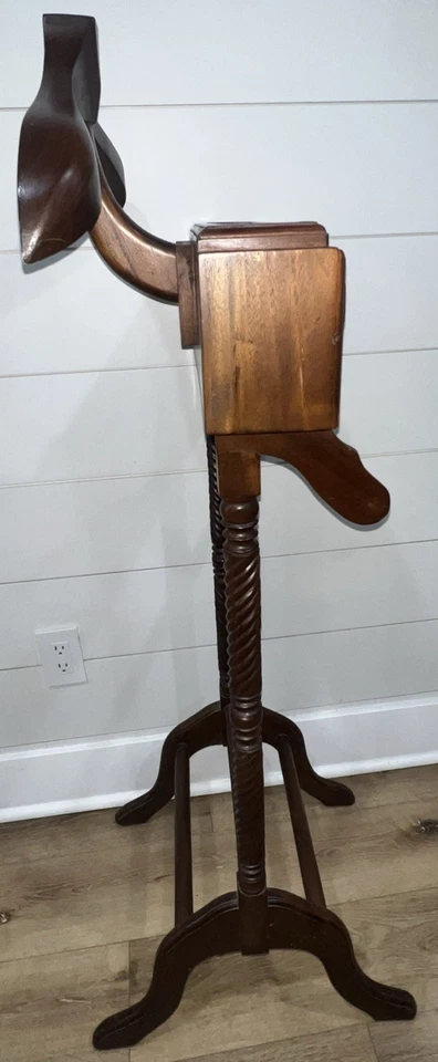 Suporte de manobrista vintage nogueira mordomo cavalheiro dressboy cevada torção com 2 gavetas - Imagem 2 de 4