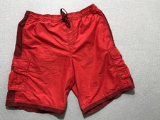 Roundtree  Yorke Men's Size L Swim Trunks Red Drawstring Mesh Lined Pockets New