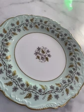 2 Vintage Coalport “Minerva” English Bone China Bread & Butter Plates Mint Green