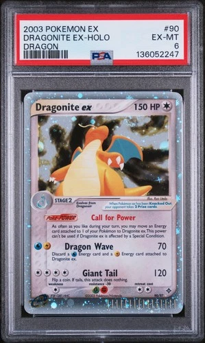 2003 POKEMON EX DRAGON #90 DRAGONITE EX-HOLO PSA 6