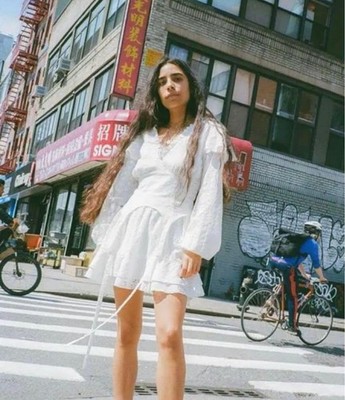 Sandy Liang 2018SS White Lace Dress Size M Long Sleeve Flare
