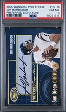 2000 DONRUSS JIM HARBAUGH PREFERRED SIGNATURES AUTO #PS-16 *GRADED PSA NM-MT 8!