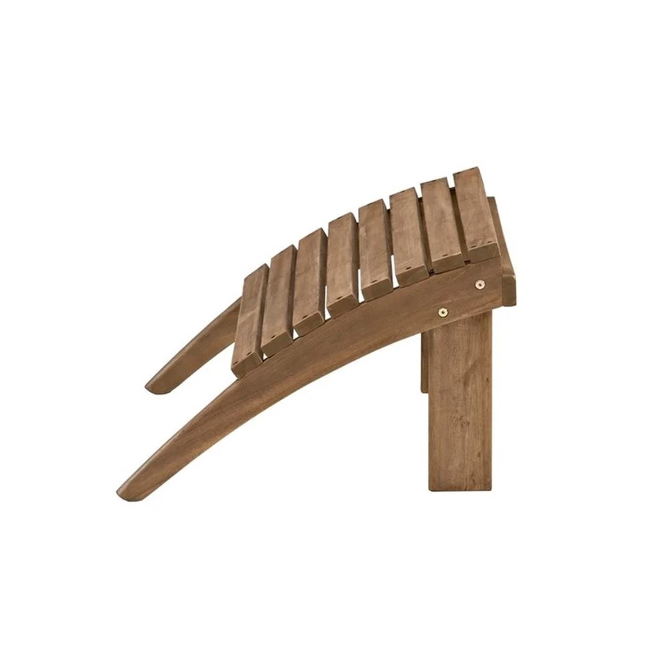 Otomana de exterior de madera de transición Pemberly Row en mancha marrón bellota Foto 4 de 4